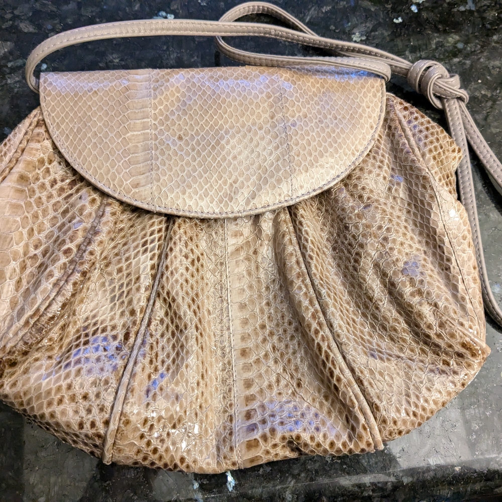 Vintage Saks Fifth Avenue Snakeskin Crossbody Bag